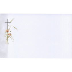 Carte remerciement décès coquelicots, épis de blé et croix catholique avec ajout possible photo Buromac 641.090
