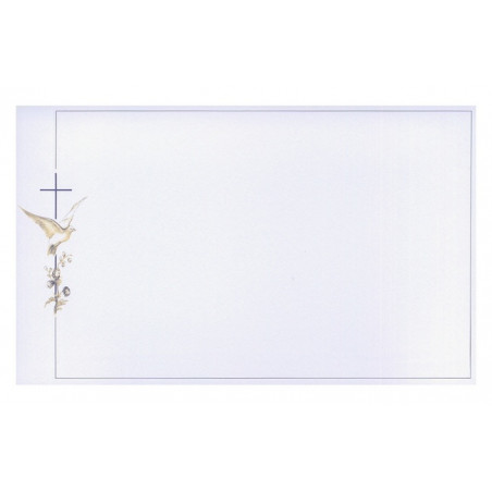 Carte remerciement décès colombe en vol croix catholique bleu nuit et fleurs des champs Decorte 6429 Carte remerciement décès colombe en vol croix catholique bleu nuit et fleurs des champs Decorte 6429