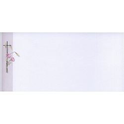 Carte remerciement décès roses, épis de blé et croix catholique argentée avec ajout photo possible Buromac 644.058