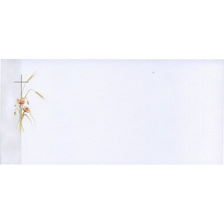 Carte remerciement décès coquelicots, épis de blé et croix catholique avec ajout possible photo Buromac 644.090 Carte remerciement décès coquelicots, épis de blé et croix catholique avec ajout possible photo Buromac 644.090