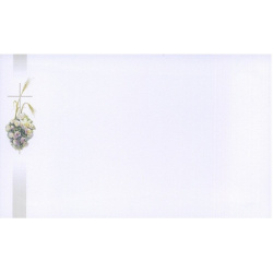 Carte remerciement décès croix catholique, épis de blé et gerbe de roses avec ajout photo possible Decorte 6487