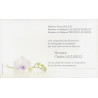 Carte remerciement décès orchidée blanche et cœur violet Decorte 6490