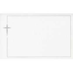 Carte remerciement décès croix catholique rayonnante et liseré Decorte 6538