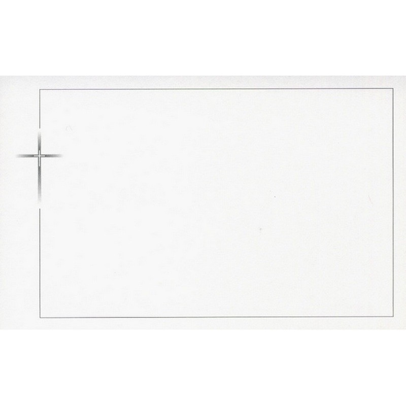 Carte remerciement décès croix catholique rayonnante et liseré Decorte 6538