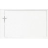 Carte remerciement décès croix catholique rayonnante et liseré Decorte 6538