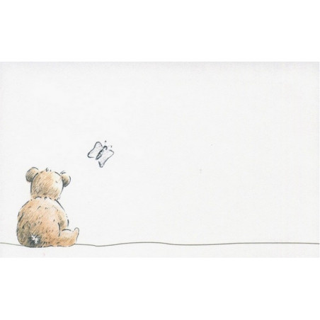 Carte remerciement décès enfant dessin peluche ourson et papillon Decorte 6542 Carte remerciement décès enfant dessin peluche ourson et papillon Decorte 6542