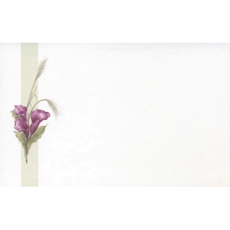 Carte remerciement décès arums violets, épis de blé Decorte 6559 Carte remerciement décès arums violets, épis de blé Decorte 6559
