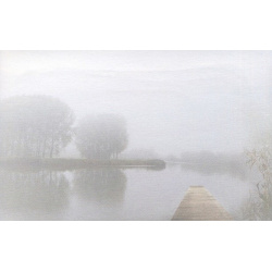 Carte remerciement décès ponton étang brume forêt arbres Decorte 6591