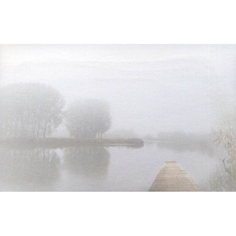 Carte remerciement décès ponton étang brume forêt arbres Decorte 6591