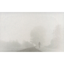 Carte remerciement décès cycliste route campagne filigrane Decorte 6597