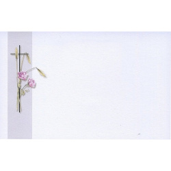 Carte remerciement décès roses, épis de blé et croix catholique argentée Buromac 670.058