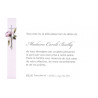 Carte remerciement décès pivoine rose, épis de blé, croix catholique grise et bandeau beige Buromac 670.161