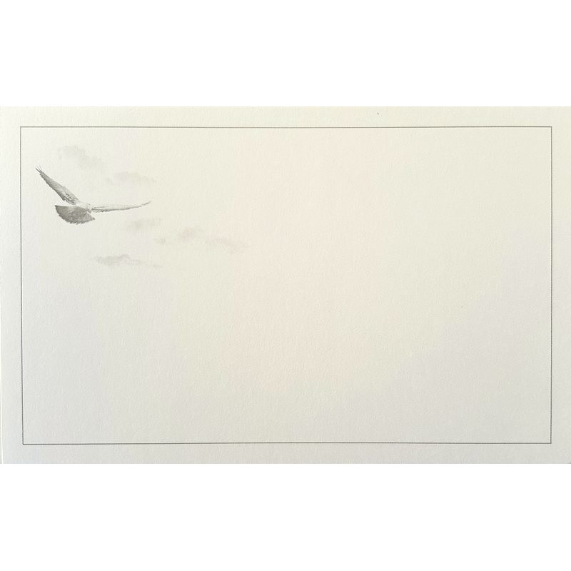 Carte de remerciement décés, deuil, funérailles, condoléances, obsèques oiseau DECORTE 6563