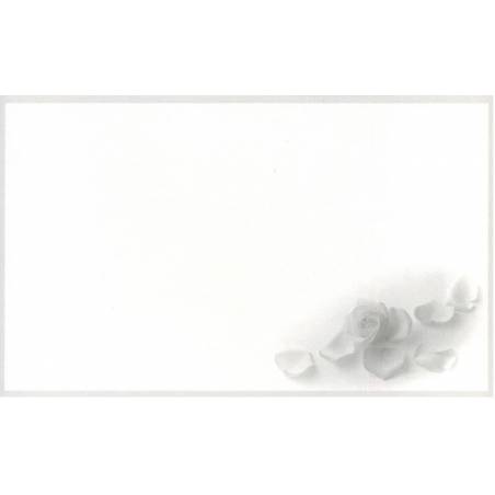 Carte remerciement décès pétales rose couleur pastel et bordure grise Decorte 6436