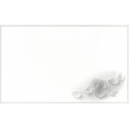 Carte remerciement décès pétales rose couleur pastel et bordure grise Decorte 6436 Carte remerciement décès pétales rose couleur pastel et bordure grise Decorte 6436