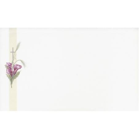 Carte remerciement décès arums violets, épis de blé et croix catholique Decorte 6458 Carte remerciement décès arums violets, épis de blé et croix catholique Decorte 6458