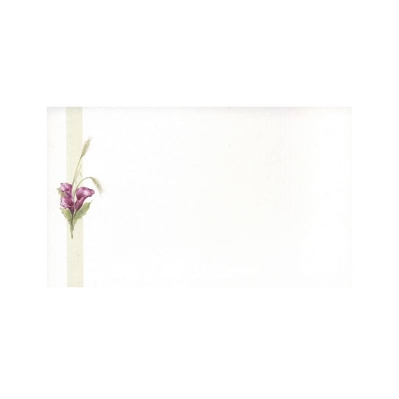 Carte remerciement décès arums violets, épis de blé Decorte 6459