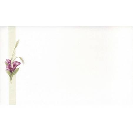 Carte remerciement décès arums violets, épis de blé Decorte 6459