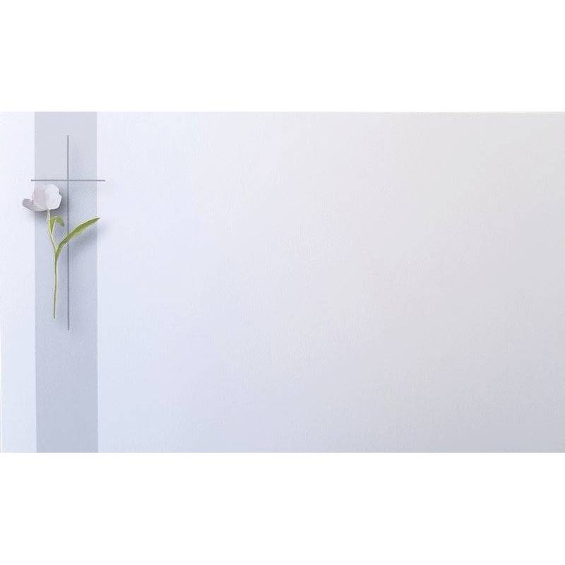 Carte remerciement décès fleur croix catholique Decorte 6472