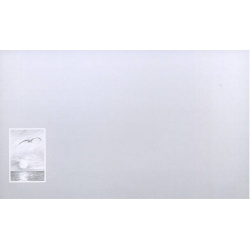 Carte remerciement décès dessin au crayon à papier coucher de soleil au-dessus de l'océan avec mouette en vol Decorte 6485