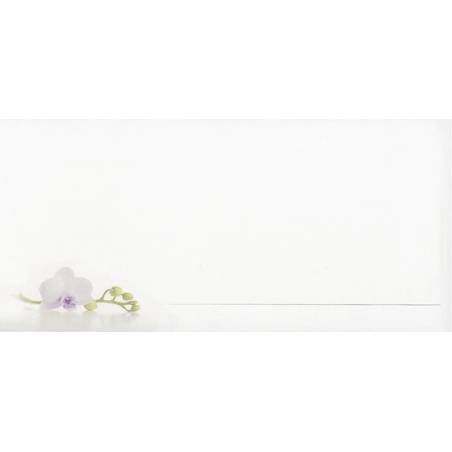 Carte remerciement décès orchidée blanche et cœur violet Decorte 6983