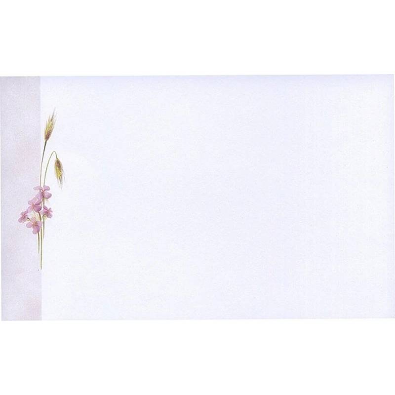 Carte remerciement décès fleurs roses et épis de blé avec ajout possible photo Buromac 641.008