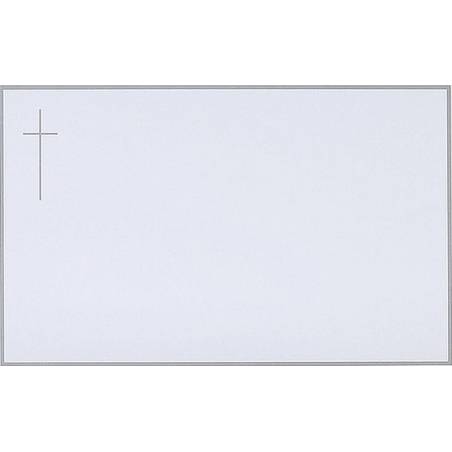 Carte remerciement décès blanche avec cadre gris de 2mm, croix catholique grise et ajout possible photo Buromac 641.018 Carte remerciement décès blanche avec cadre gris de 2mm, croix catholique grise et ajout possible photo Buromac 641.018