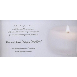 Carte remerciement décès bougie Buromac 644.127