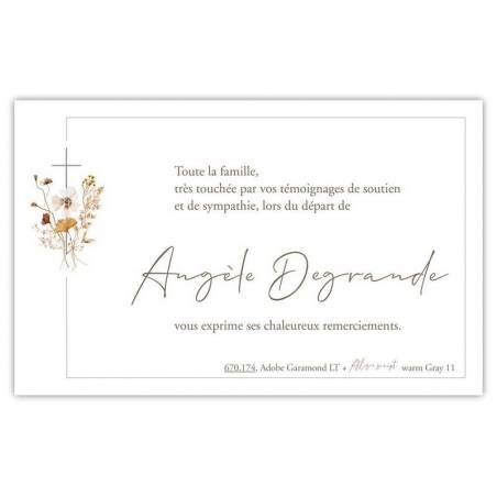 Carte remerciement décès bouquet de fleur des champs 670.174 Carte remerciement décès bouquet de fleur des champs 670.174