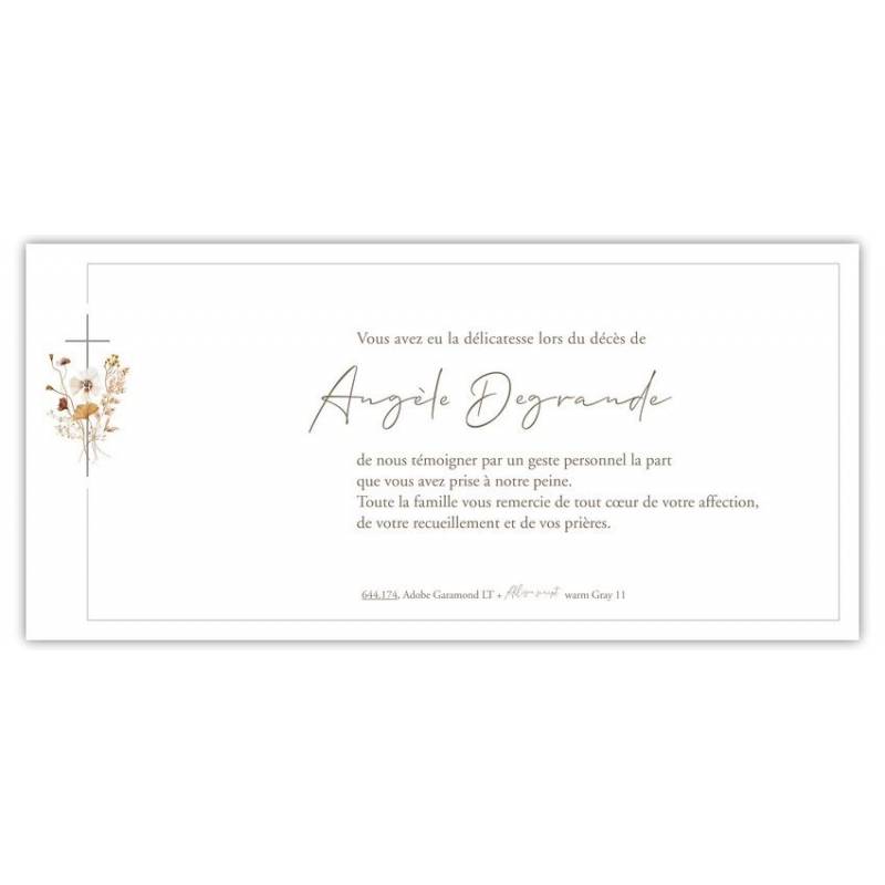 Carte remerciement fleurs des champs Buromac 644.174