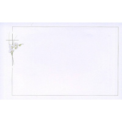 Carte remerciement décès orchidée blanche, croix catholique et liseré gris Buromac 670.137