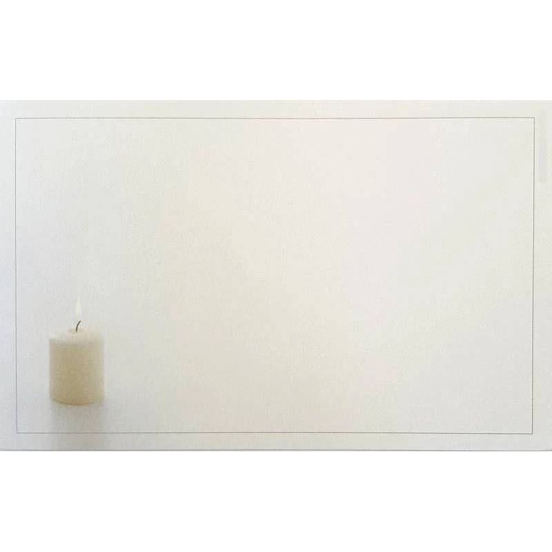 Carte remerciement décès bougie flamme ombre liseré Decorte 6576